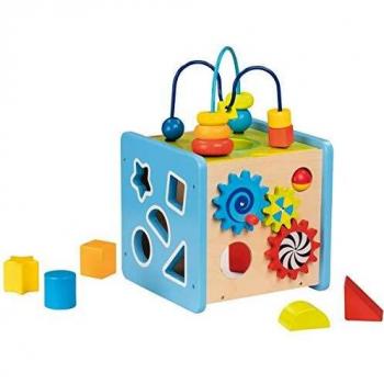 Cubo de Actividades y Habilidades Motoras Goki - Juguete de Madera Multicolor 21 x 21 x 32,5 cm