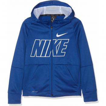 Nike B NK THRMA Hoodie FZ GFX Sweatshirt, Niños, Indigo Force White, L