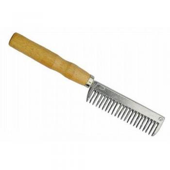 HKM 6310 - Peine de Metal con Mango de Madera, Aprox. 19 cm, M