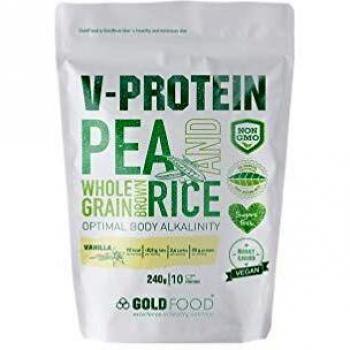 Goldnutrition V-Protein 240g, Vainilla Suave, Proteína Vegetal