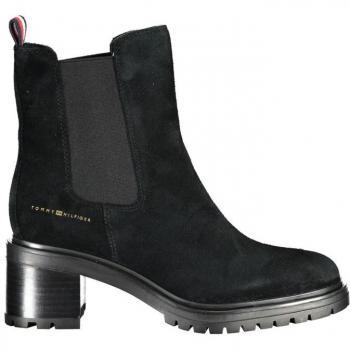 Chic Black Suede Heeled Ankle Boots - Size 11 US / EU 41