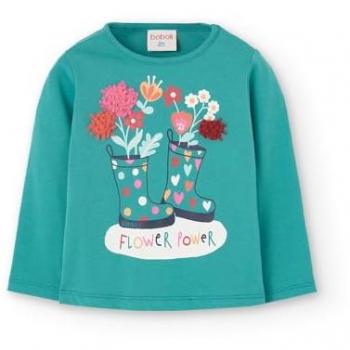 Camiseta de bebé niña Boboli de algodón con dibujo frontal y cuello redondo - bci AW24209078