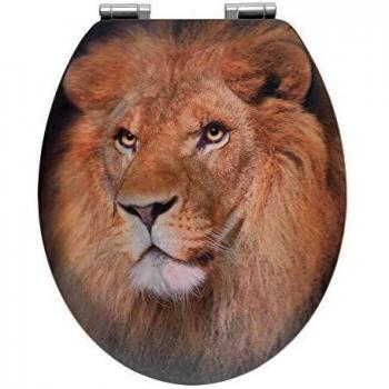 Tapa WC Lion 3D Multicolor con Amortiguador y Sistema de Fijación Higiénica