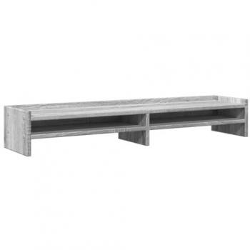 Soporte de pantalla de madera ingeniería gris Sonoma 100x24x16 cm, elevador para monitor, soporte para monitor de computadora