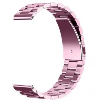Correa Metálica Rosa de Acero Inoxidable para Reloj de Liberación Rápida - 18mm, Compatible con Garmin, Huawei, Seiko y Fossil