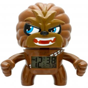 BulbBotz Despertador con luz Infantil figurita de Chewbacca de La Guerra de Las Galaxias | marrón/Negro plástico | 19 cm de Altura | Pantalla LCD | Chico Chica | Oficial
