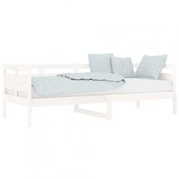 Sofá cama madera maciza de pino blanco 80x200 cm