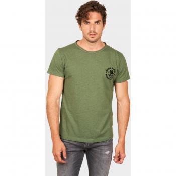 Camiseta de hombre Born to ride faster en color verde oscuro de manga corta.