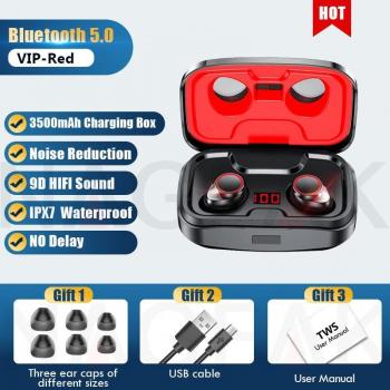 Auriculares TWS Bluetooth 5.0 Estéreo 9D Deportivos Inalámbricos Resistentes al Agua con Cargador de 3500mAh y Micrófono