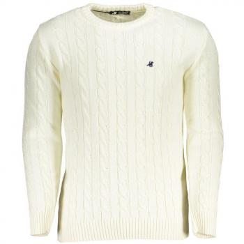 U.S. Polo Assn. Men's Round-neck White Knitwear Sweater - XXL, Embroidered Logo