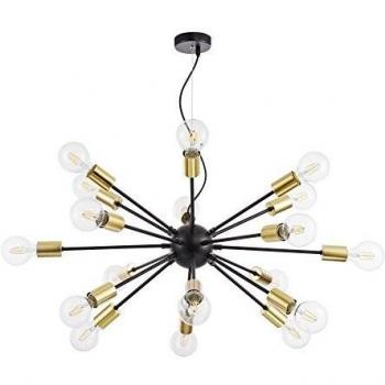 Lámpara Colgante Industrial Jackson Negra, 18 Luces E27, Diseño Minimalista