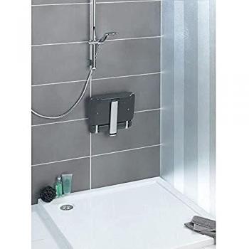 Asiento de ducha Secura Premium, plegable, altura ajustable, antideslizante, capacidad 120 kg, aluminio y plástico
