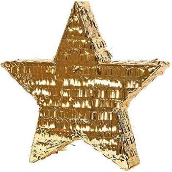 amscan- Piñata de lámina dorada en forma de estrella - 1 pieza, Color