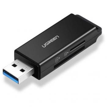 Lector de tarjetas de memoria UGREEN CM104 SD/microSD USB 3.0 portátil, color negro, transferencia de datos hasta 95 MB/s