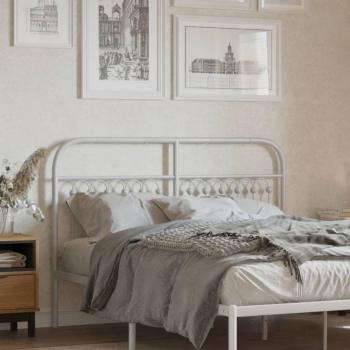 Cabecero de metal blanco 140 cm vidaXL con diseño moderno, estructura resistente, acabado en pintura blanca, adecuado para colchones de 140 cm y fácil instalación