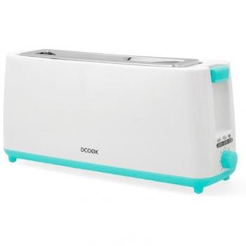 Tostador Dcook Gallery 800W Ranura Larga con 3 Funciones y 7 Posiciones de Tostado Blanco/Azul