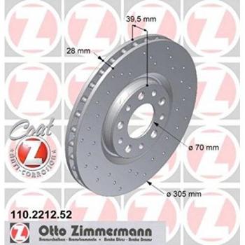 Zimmermann 110,2212.52 Freno de Disco Delantero, Perforado, Sport Coat Z