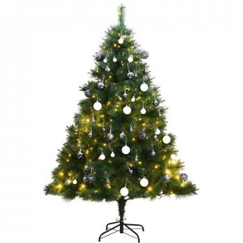 150 cm Artificial Hinged Christmas Tree with 150 LEDs and Ornaments