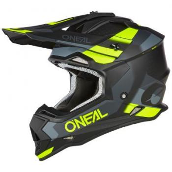 O'Neal Casco de Cross 2SRS SPYDE V.23 Negro-Gris-Amarillo Neón, casco de motocross, carcasa ABS, aberturas de ventilación para refrigeración óptima, talla XXL