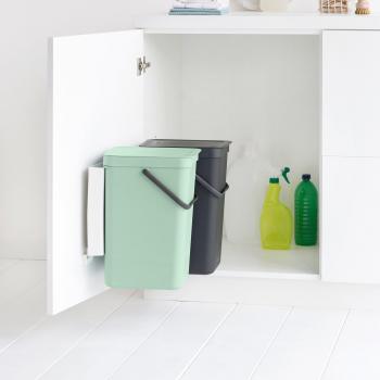 Brabantia Sort and Go Built-in Recycling Bin 32L Multicoloured (2 x 16L Jade Green/Grey)