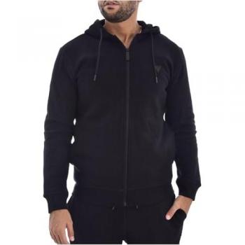 Guess Activewear Zip Sweat Jacket 'ALDWIN' with Label Patch, Size S - Men's - Black