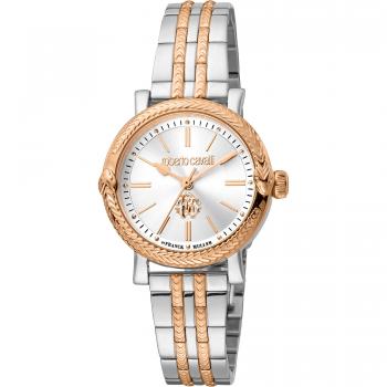 Roberto Cavalli by Franck Muller Women's Stainless Steel Analog Watch - Rose Gold and Silver Dial