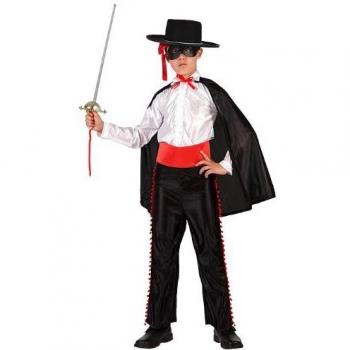 Disfraz de Zorro para Niños con Camisa Blanca, Talla 7-9 Años