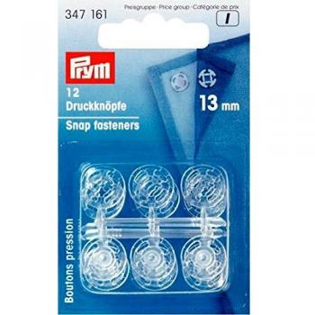 Prym Botones A Presión, Plastic, Natural, 13 mm, transparent, 12 Stück