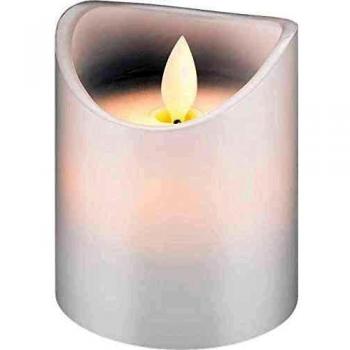 Vela LED de cera auténtica blanca, 7.5 x 10 cm - solución de iluminación hermosa y segura para hogar, oficina y escuelas