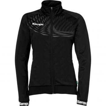 Chaqueta de chándal para mujer Kempa Wave 26 Poly, material poliéster, diseño moderno, cierre con cremallera, puños y dobladillo elásticos, bolsillos laterales con cremallera