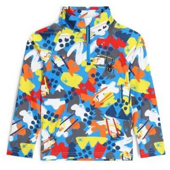 Sudadera Spyder Mini Glacial con Media Cremallera y Camuflaje Azul para Niños de 5 Años