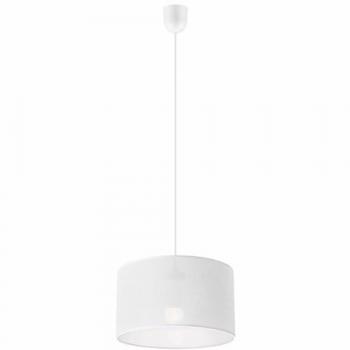 Lámpara de Suspensión Vivian, Tejido y Plástico, Blanco, 70x35x35 cm