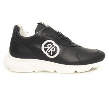 Blue COW Leather Sneaker - EU42/US9, Cerruti 1881, Sneakers, male, Blue, Size: 9 US Blue Leather High Sole Sneakers Logo