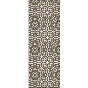 Alfombra Vinílica Flores Geométricas, 140 x 50 cm, Color Beige, ALV-100-BE