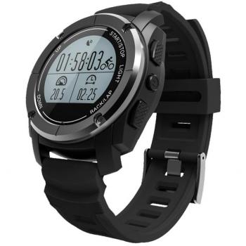 OOXLF Reloj inteligente GPS incorporado Presión de aire / temperatura / altitud / Monitor de pulso cardiaco Impermeable Reloj deportivo digital para deportes al aire libre , black