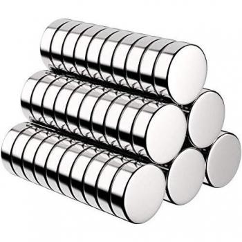 BUSATIA Imanes Nevera 60 piezas, Imanes de Neodimio Redondos de 10 x 3mm para Refrigerador Tablero Magnético Puerta Pizarra Mapa con Caja de Almacenamiento Gratuita