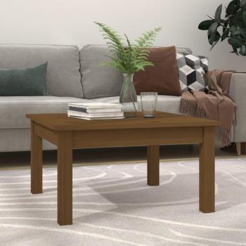 Mesa baja de centro Honey 55x55x30 cm en madera maciza de pino color marrón miel