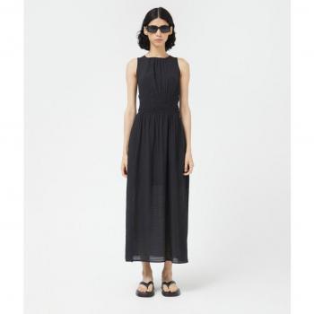 Vestido Largo sin Mangas con Cintura Elástica - Negro