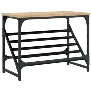 Zapatero de madera multicapa roble Sonoma 60x30x45 cm