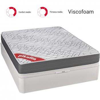 PIKOLIN Colchón viscoelástico Espuma HR 135x190 firmeza Media, Reversible, Alto 22cm - Colchones Sigeo
