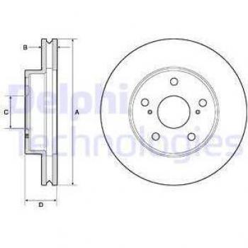 Disco de freno DELPHI BG4758C - Disco de freno, marca DELPHI, modelo BG4758C