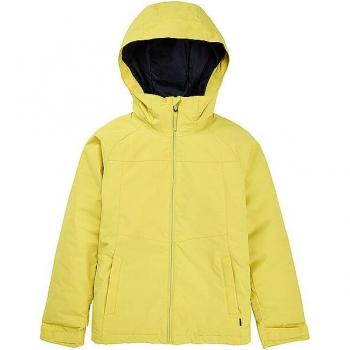 Chaqueta con capucha Burton Lodgepole amarilla y negra infantil - XL, impermeable, transpirable, con forro polar, bolsillo frontal con cremallera, ajuste regular