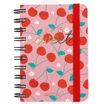 Agenda Legami 2024 Cherry de 12 meses con diseño de cerezas y página por día