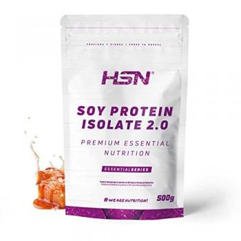 Proteína de Soja Aislada 100% Vegana Sabor Caramelo Salado 500g | No-GMO, Sin Gluten, Sin Dosificador