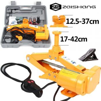ZS Zais Hang - Gato elevador eléctrico de tijera, 12 V, 2 toneladas, rango de elevación de 12,5 - 42 cm