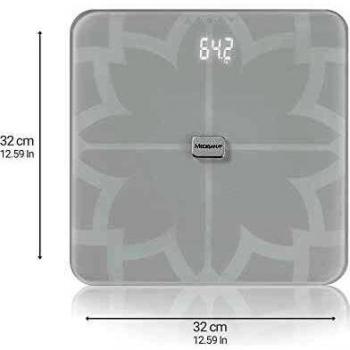 Medisana BS 450 connect báscula analítica digital de 180 kg, báscula personal para medir la grasa corporal, el agua corporal, la masa muscular, el peso de los huesos, báscula de grasa corporal con app