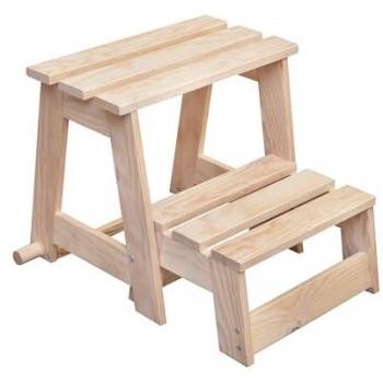 Taburete Escalera Plegable de Madera con 2 Peldaños