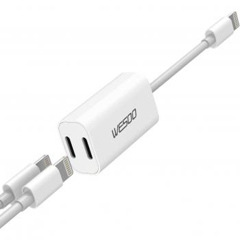 Adaptador & Separador iPhone 7, 7 Plus, 8, 8 Plus, iPhone X, Adaptador Auriculares Audio & Carga Dual Lightning Wesoo para iPhone 7, 7 Plus, 8, 8 Plus, iPhone X