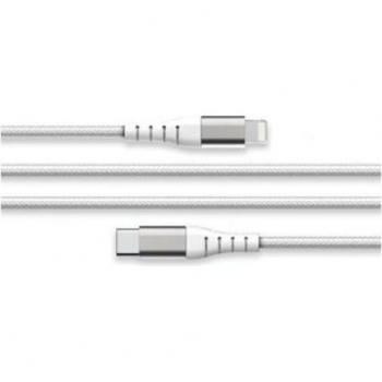 Cable USB C/Lightning Reforzado 3m - 3A Blanco