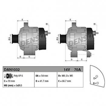 Alternador DENSO DAN1032 de alta eficiencia y durabilidad